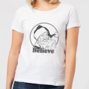 Image of Believe Grey Womens T-Shirt - White - 4XL