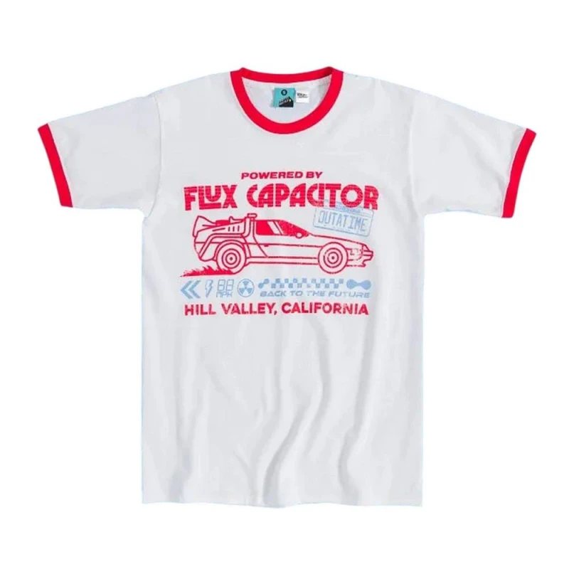 Image of Back To The Future Mens Flux Capacitor Ringer T-Shirt in White Size: Medium White Male M