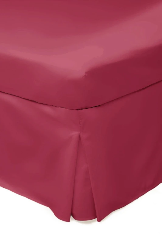 Image of Belledorm Easy Care 200 Thread Count Cotton Polyester Percale Platform Valance in Red Size: Single Red Unisex Single