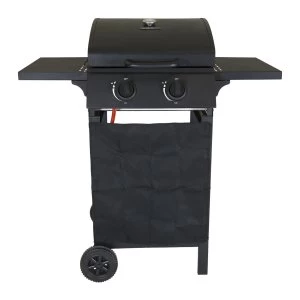 Image of Charles Bentley Deluxe Auto Ignition 2-Burner Compact Gas Barbecue - Matte Black