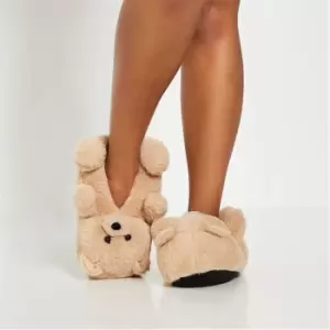Image of I Saw It First Teddy Bear Slipper - Brown