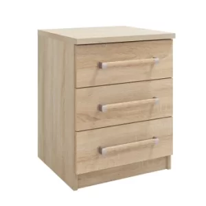 Image of Hampton 3 Drawer Bedside Brown
