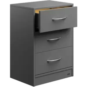 Image of Casaria Bedside Table With 3 Drawers 54x39x28cm Cable Routing Wall Mounting Box Spring Bed Bedroom Nightstand Anthrazit LED (de)