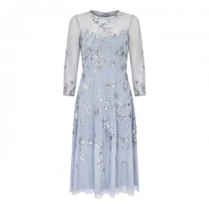 Image of Adrianna Papell Bead Cocktail Dress - Blue HEATHER