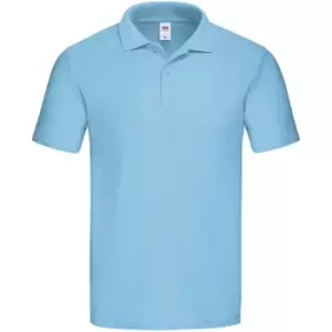 Image of Fruit of the Loom Mens Original Pique Polo Shirt (XL) (Sky Blue)