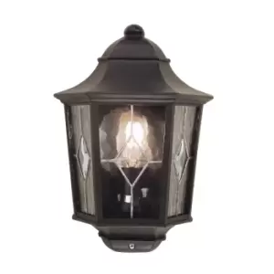 Image of Elstead Lighting Norfolk 1 Light Half Lantern 2 - Black