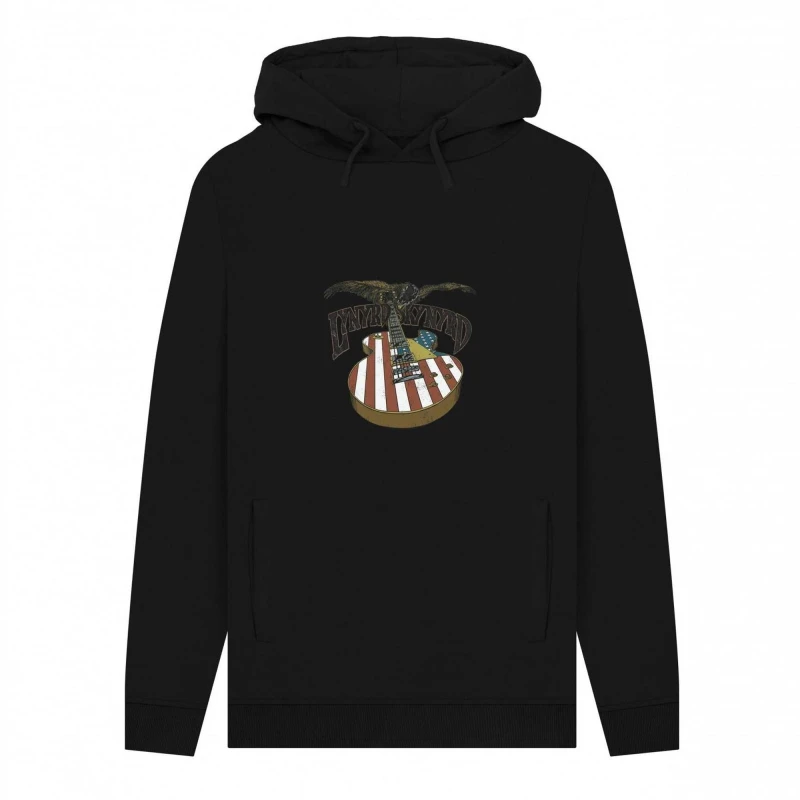 Image of Lynyrd Skynyrd Mens USA Rock Band Hoodie in Black Size: Small Black Male S