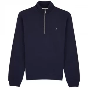 Image of Farah Mens Aintree 1/4 Zip Sweater Dark Navy Large
