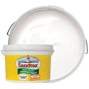 Image of Sandtex Ultra Smooth Masonry Paint - Pure Brilliant White 10L
