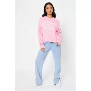 Image of I Saw It First Baby Pink Petite Will You Be My Valentine Knitted Jumper - Pink