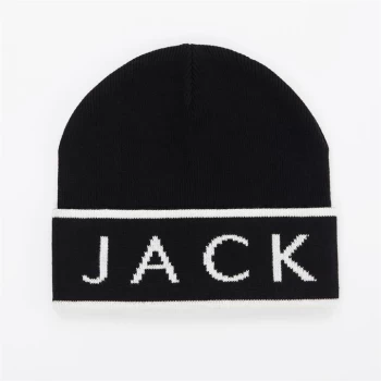 Image of Jack Wills Knitted Logo Beanie - Black