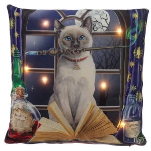 Image of Lisa Parker Hocus Pocus Cat Design LED Cushion