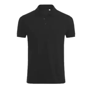 Image of SOLS Mens Phoenix Short Sleeve Pique Polo Shirt (M) (Black)