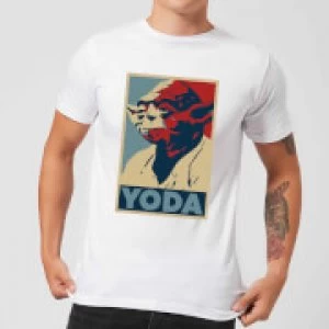 Image of Star Wars Yoda Poster Mens T-Shirt - White - 3XL