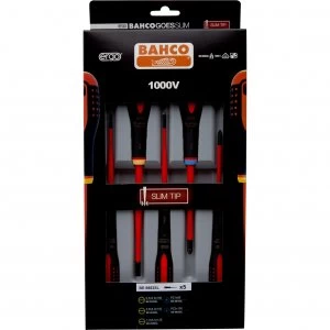 Image of Bahco 5 Piece Ergo Slim Insulated Screwdriver Set