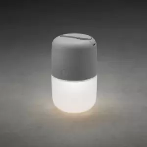 Image of Konstsmide Assisi Solar Outdoor Portable Round Powered Light LED Grey, IP44