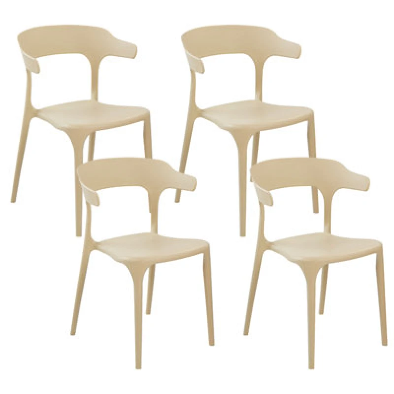 Image of Beliani Set Of 4 Garden Chairs Gubbio Sand Beige