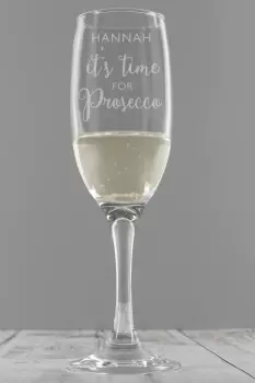 Image of Personalised Its Time for Prosecco Flute - Clear