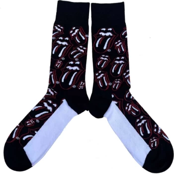Image of The Rolling Stones - Outline Tongues Unisex UK Size 7 - 11 Ankle Socks - Black
