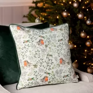 Image of Festive Robin Repeat Cushion Bottle, Bottle / 43 x 43cm / Polyester Filled