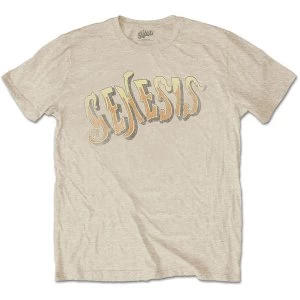Image of Genesis - Vintage Logo - Golden Mens Medium T-Shirt - Sand