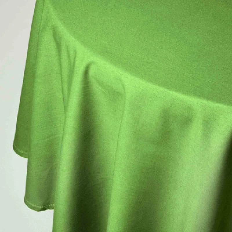 Image of Homescapes Plain Cotton Round Tablecloth, 178cm Lime