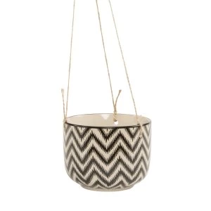 Image of Sass & Belle Black Geo Zinnia Hanging Planter