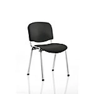 Image of Stacking Chair ISO Chrome Frame Black Fabric 4 Pieces