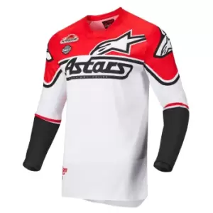 Image of Alpinestars Racer Flagship Jersey White Red Fluo Black XL