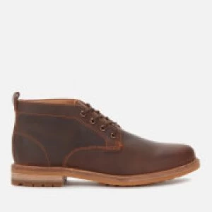 Image of Clarks Mens Foxwell Mid Leather Chukka Boots - Beeswax - UK 10