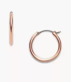 Image of Fossil Women Rose-Gold-Tone Steel Hoops
