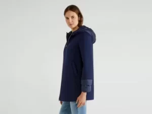 Image of Benetton, Padded Jacket With Hood, taglia 38, Dark Blue, Women