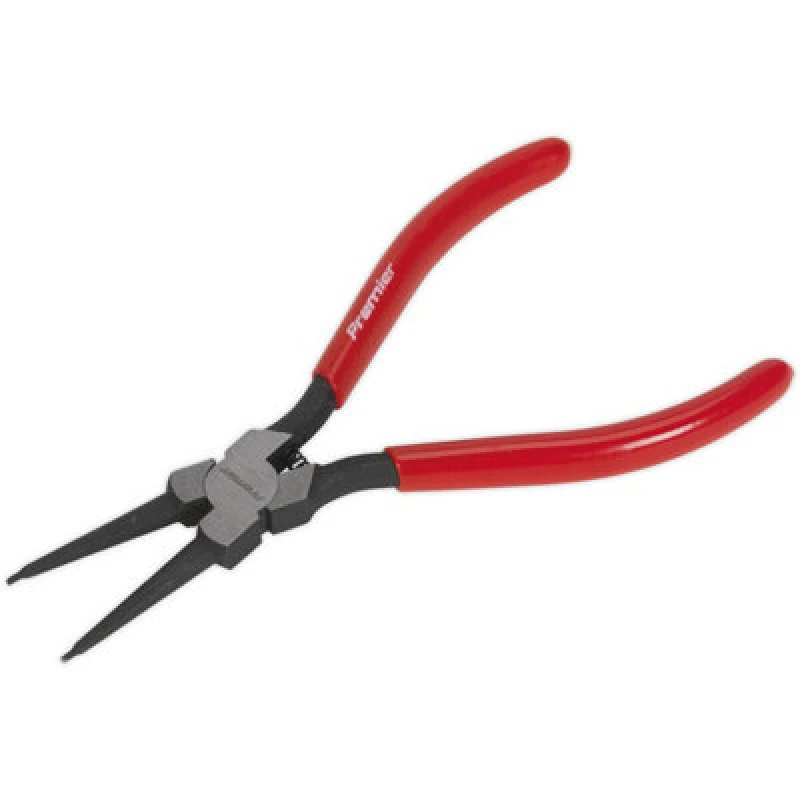 Image of Loops 180mm Straight Nose Internal Circlip Pliers - Spring Loaded Jaws - Non-Slip Tips Multi
