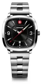 Image of Wenger 01.1921.108 Mens Vintage Sport (37mm) Black Dial / Watch