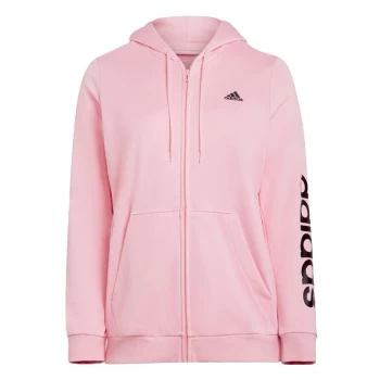 Image of adidas Essentials Logo Full-Zip Hoodie (Plus Size) Womens - Pink