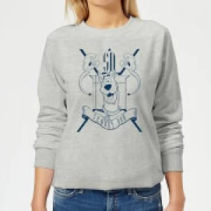 Image of Scooby Doo Coat Of Arms Womens Sweatshirt - Grey - S