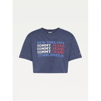 Image of Tommy Jeans Super Crop T Shirt - TWLGHT NAVY C87