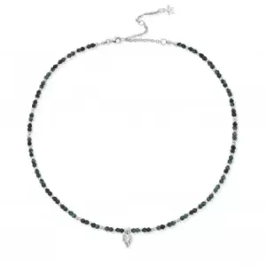 Image of Leaf Heart Sparkle Malachite Necklace SNMMUL3240