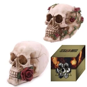 Image of Skull Head with Roses (1 Random Supplied) Ornament