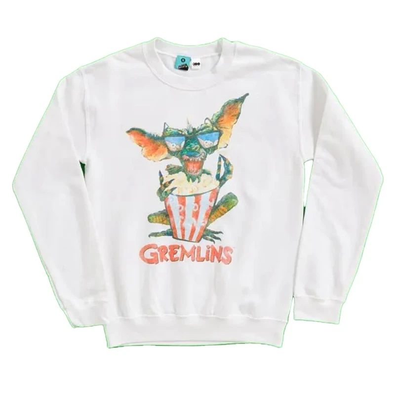 Image of Gremlins Popcorn Sweatshirt in White Size: Large White Unisex L