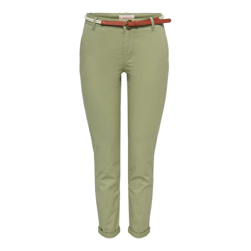 Image of Only Womens chino Trousers with cotton belt Only Biana CC Vert Female 38x32