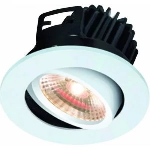 Image of KnightsBridge FireKnight Tilt 7W IP20 LED Downlight With White Bezel - Warm White
