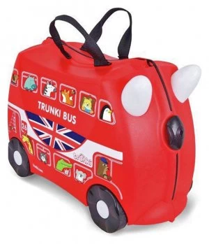 Image of Trunki Boris the Bus 4 Wheel Hard Ride On Red Suitcase