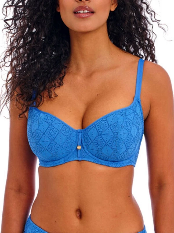 Image of Freya Womens Nomad Nights Sweetheart Bikini Top in Blue Size: 30F Blue Female 30F