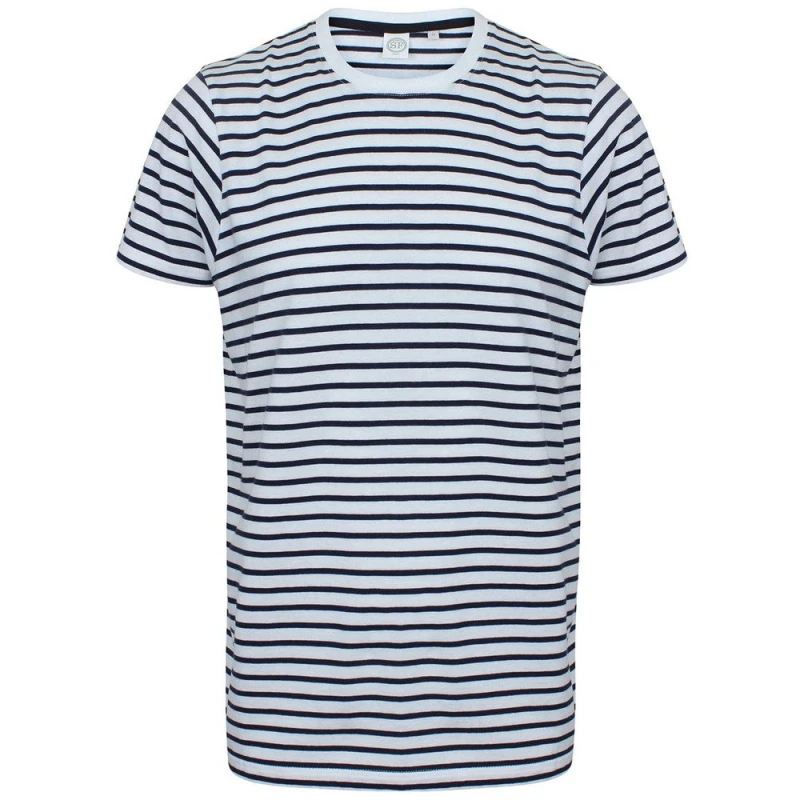 Image of SF Mens Striped T-Shirt in White Size: XS White Male XS