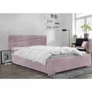 Image of Fenna Upholstered Beds - Plush Velvet, Double Size Frame, Pink - Pink
