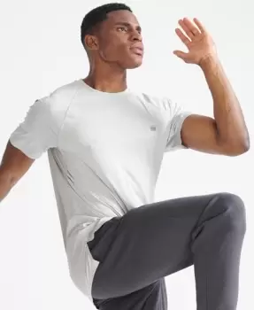 Image of Superdry Mens Sport Train Premium Short Sleeved T-Shirt White / Black/White Spliced Stripe - Size: Xxl