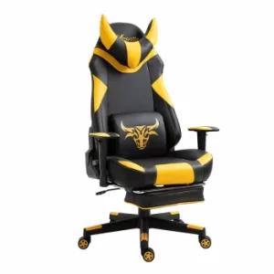 Image of Hurworth Racing Gaming Chair with Footrest, Yellow