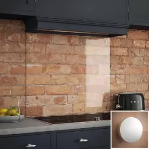 Image of Splashback Glass with Satin Chrome Caps 900 x 750mm in Clear