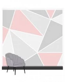 Image of Art For The Home Trinity Geometric Blush Mural Wallpaper Paper